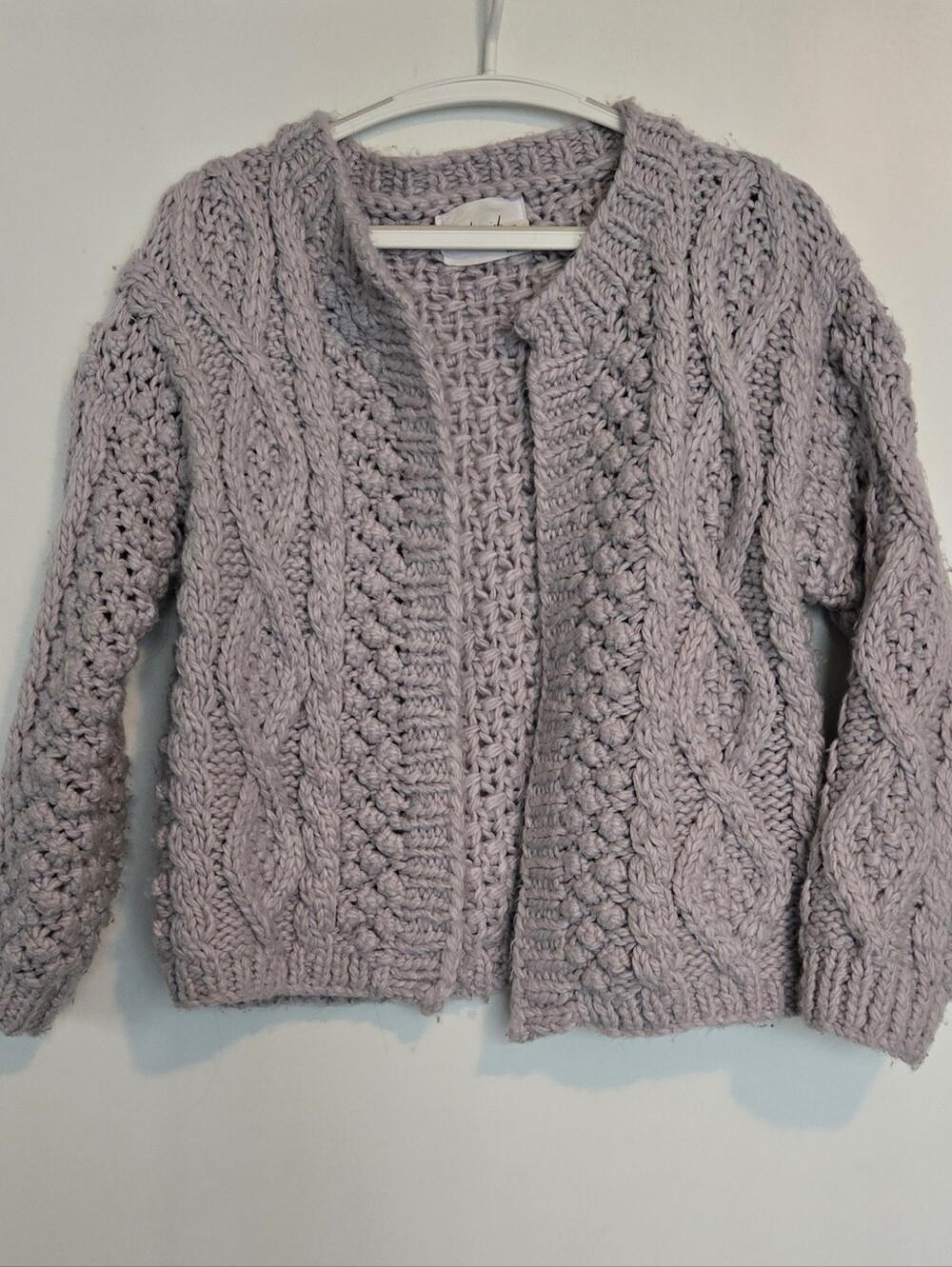 Chicwish Chunky Cable Cardigan - Lavender